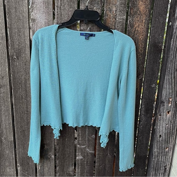Boden Lettuce Trim Cashmere Angora Rabbit Hair Blend Crop Cardigan Sz UK 10 US S - Picture 6 of 11